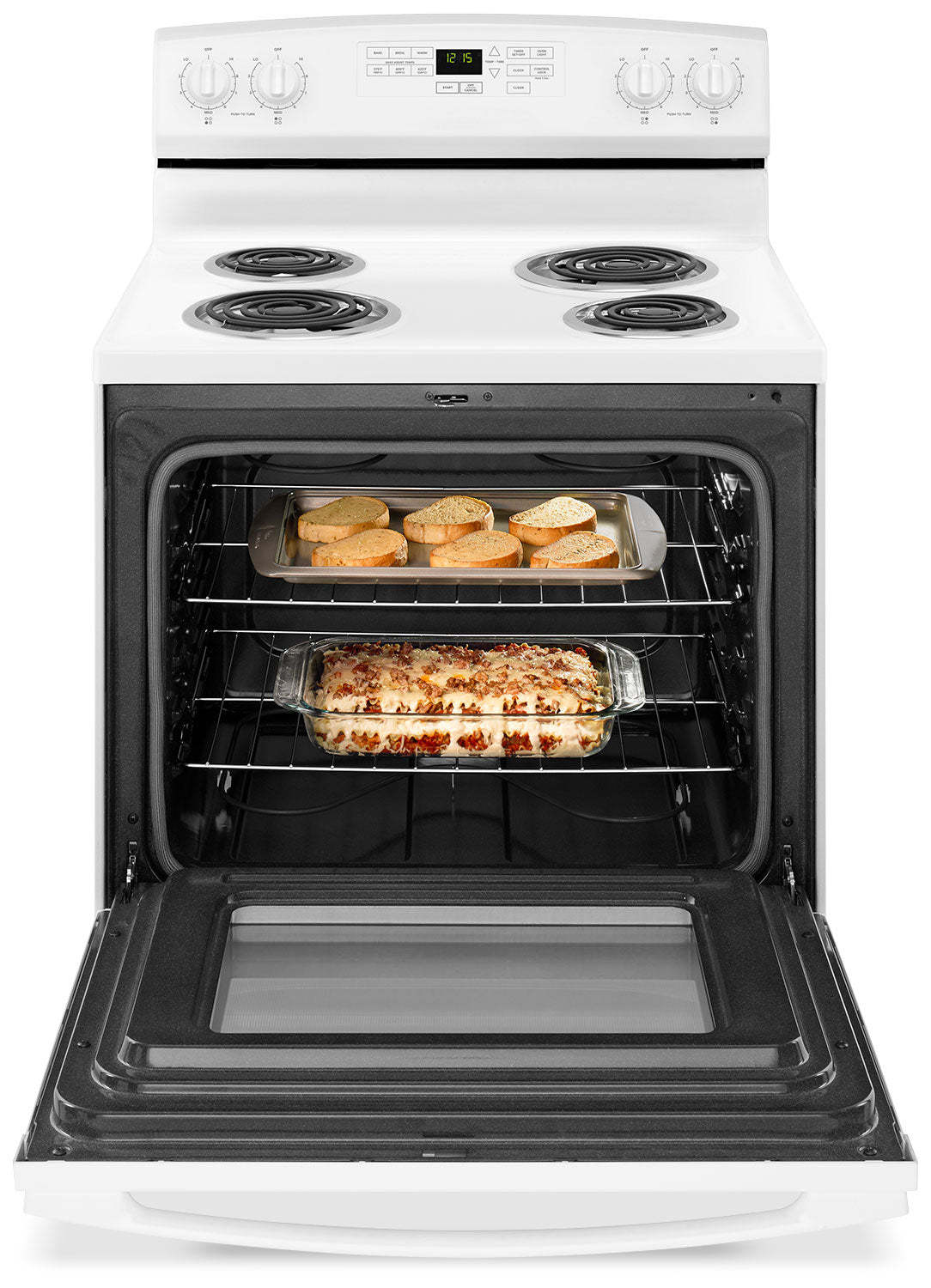 Amana 4,8 Cu. Fort. Cuisinière électrique avec autonettoyage - Blanc - YACR4503SFW | Cuisinière électrique Amana de 4,8 pi³ avec autonettoyage - blanche - YACR4503SFW