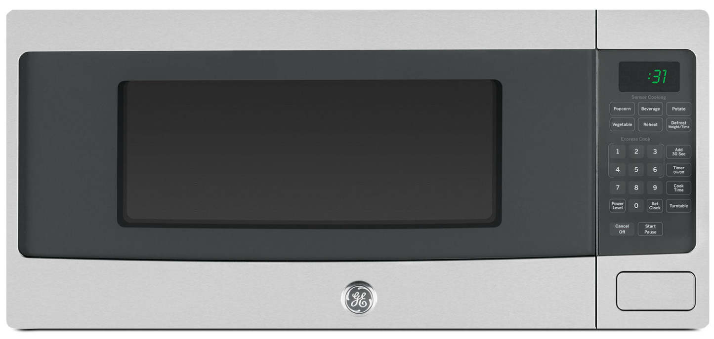 Profile 1.1 Cu. Ft. Countertop Microwave with Touch Control and Digital Display - Stainless - PEM10S… | Four à micro-ondes de comptoir Profile de 1,1 pi³ avec commandes tactiles et affichage numérique - a…