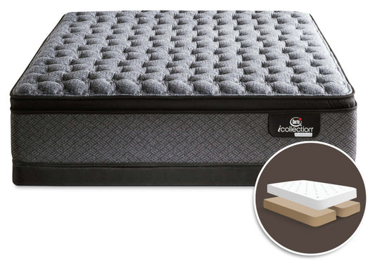 Serta® iCollection® Senna Firm Euro-Top Split Queen Mattress Set|Ensemble matelas ferme à Euro-plateau divisé Senna iCollection de Serta pour grand lit