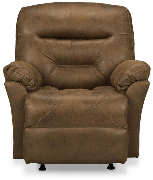Fauteuil à inclinaison électrique 4579 en tissu d'apparence cuir - bière brune