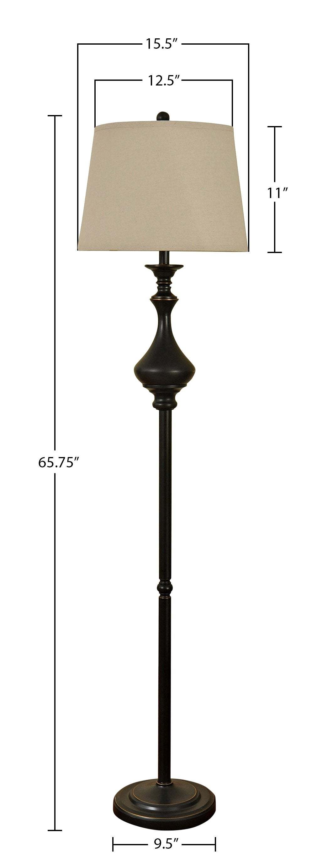 Ensemble 3 pièces Julia Traditional Antiqued-Bronze, lampadaire et deux lampes de table|Ensemble 3 lampes Julia traditionnelle bronze antique, 2 lampes de table et 1 lampe à pied
