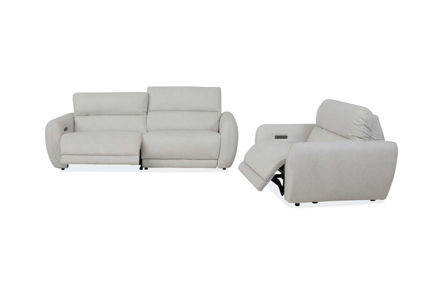 Sofa à inclinaison électrique Kailyn de Cindy Crawford Home de 92 po en tissu avec appuie-têtes électriques - beige