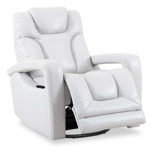 Kenzo 35 Fauteuil inclinable pivotant et coulissant en tissu d'apparence cuir - Gris brouillard | Fauteuil pivotant, coulissant et inclinable Kenzo de 35 po en tissu d'apparence cuir - gris brouillard