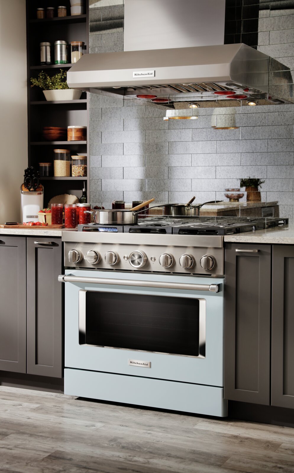 Cuisinière intelligente hybride KitchenAid de 5,1 pi³ avec autonettoyage - bleu Miami - KFDC506JMB