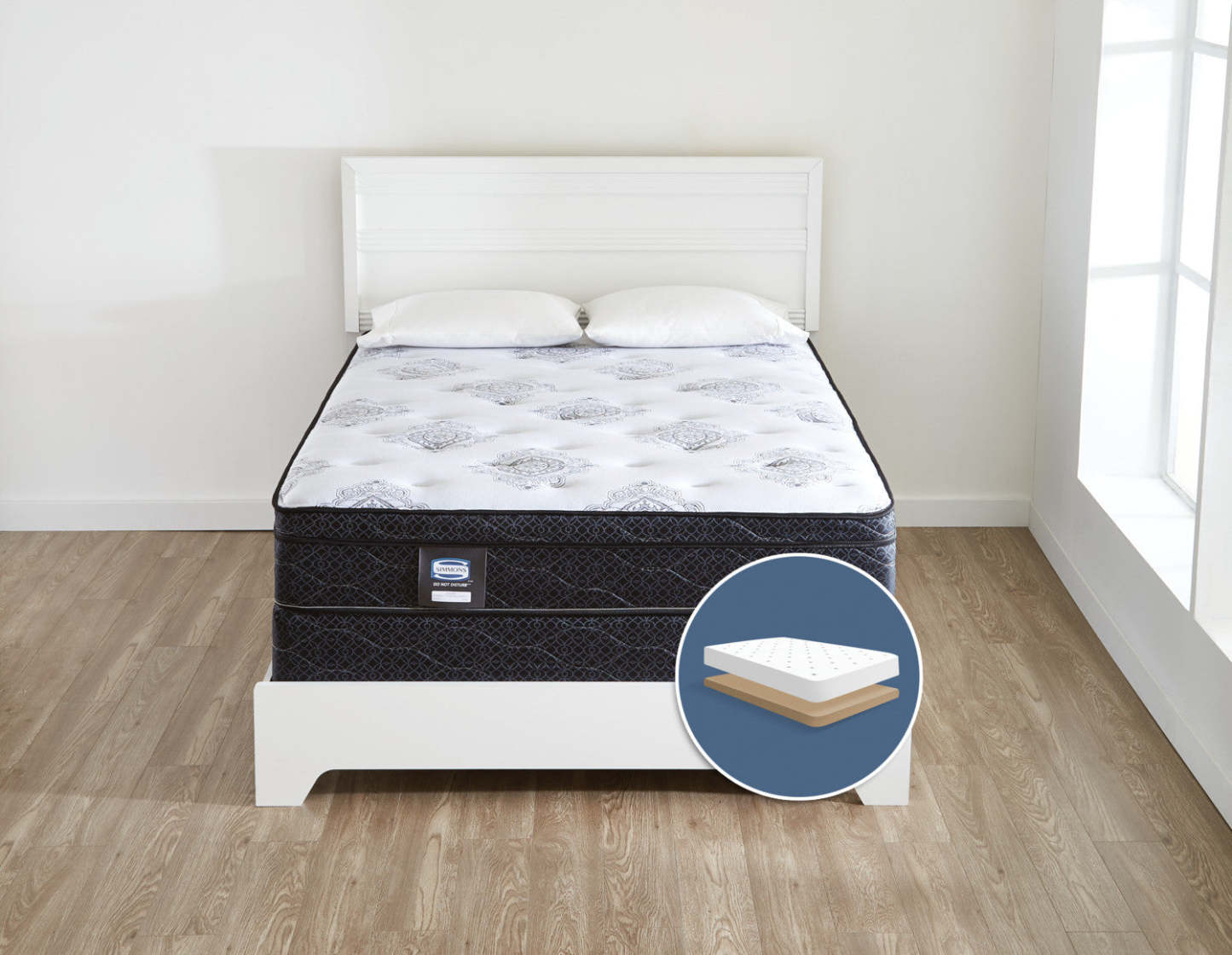 Simmons Do Not Disturb Avante Euro-Top Firm Low-Profile Mattress Set|Ensemble matelas ferme à Euro-plateau à profil bas Avante Ne pas déranger Simmons pour grand lit