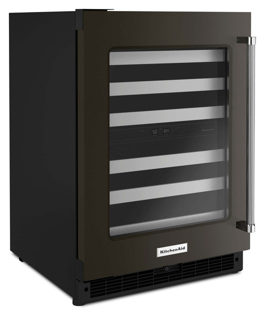 Réfrigérateur à vin KitchenAid de 5 pi³ et de 24 po sous le comptoir - acier inoxydable - KUWL314KBS | KitchenAid 24 5 Cu. Ft. Undercounter Wine Refrigerator - Stainless Steel - KUWL314KBS
