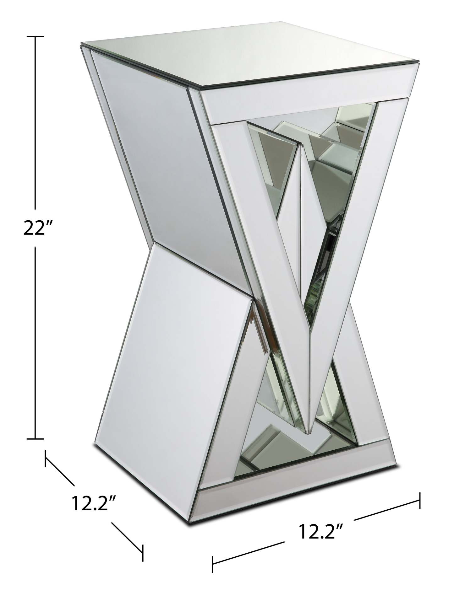 Lane 12 Mirrored Accent Table - Silver|Table d'appoint Lane de 12 po en miroir - argentée