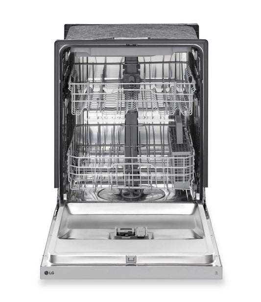 LG 24 50 dBA Lave-vaisselle encastrable à commande frontale avec séchage dynamique - Acier inoxydable anti-taches - LD… | Lave-vaisselle encastré LG à 50 dBA de 24 po avec commandes à l'avant et système Dynamic DryMC - aci…