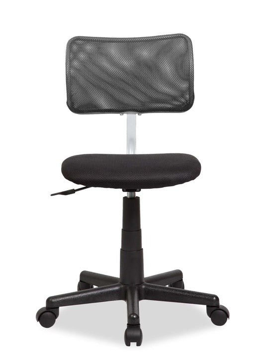 Leigh 16 Office Chair - Black with Mesh Back|Chaise de bureau Leigh de 16 po - noire avec dossier à mailles