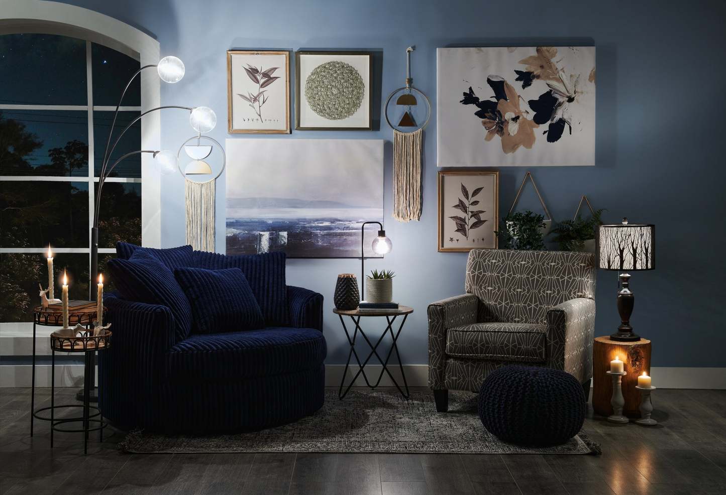 82 Mid-Century Black with Marble Base and 3-Light Glass Shade Arc Lampadaire|Lampe à pied arquée milieu du 20e siècle de 82 po noire à 3 ampoules avec base en marbre et abat-jour en verre