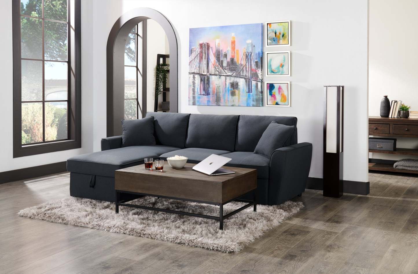 Luminary 47.48 Coffee Bean with White Vellum Paper Floor Lamp|Lampe à pied d’ambiance 47,48 po couleur grain de café avec papier vélin blanc