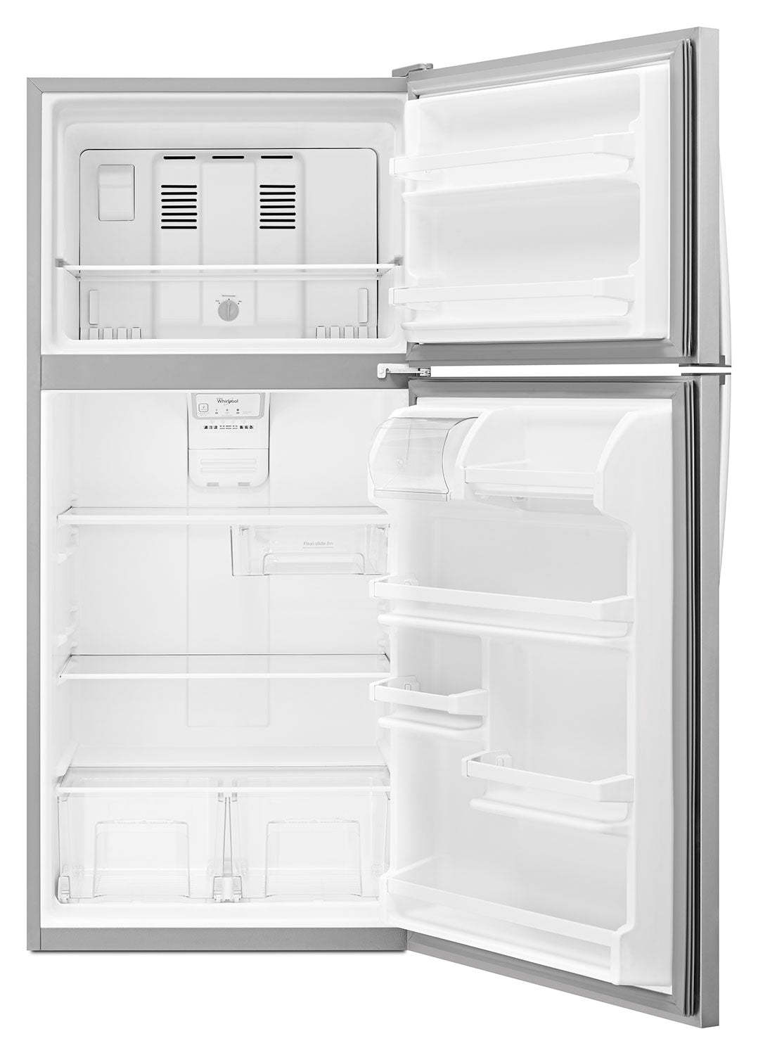Réfrigérateur Whirlpool de 30 po et de 18,2 pi³ à congélateur supérieur - acier inoxydable monochromatique - WRT318FZDM | Whirlpool 30 18.2 Cu. Ft. Top-Mount Refrigerator - Monochromatic Stainless Steel
