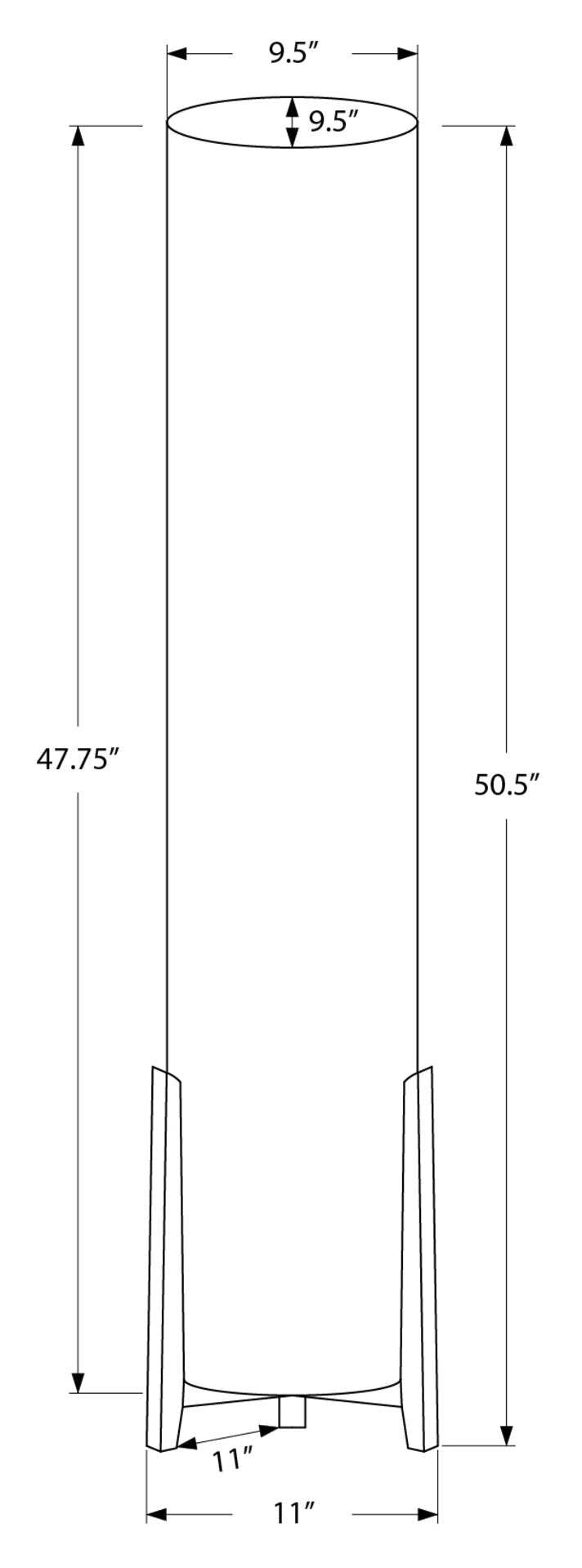 50 Lampadaire Base Aspect Bois|Lampe à pied de 50 po avec base d'apparence bois