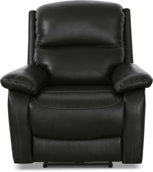 Fauteuil à inclinaison électrique Grove de 36 po en cuir véritable avec appuie-tête réglable - noir