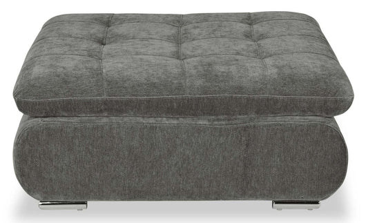 Scott Living Plaza Modular 38 Ottoman en tissu avec coussin capitonné et pieds en métal - Gris | Pouf modulable Plaza de Scott Living de 38 po en tissu avec coussin capitonné et pattes en métal - gris