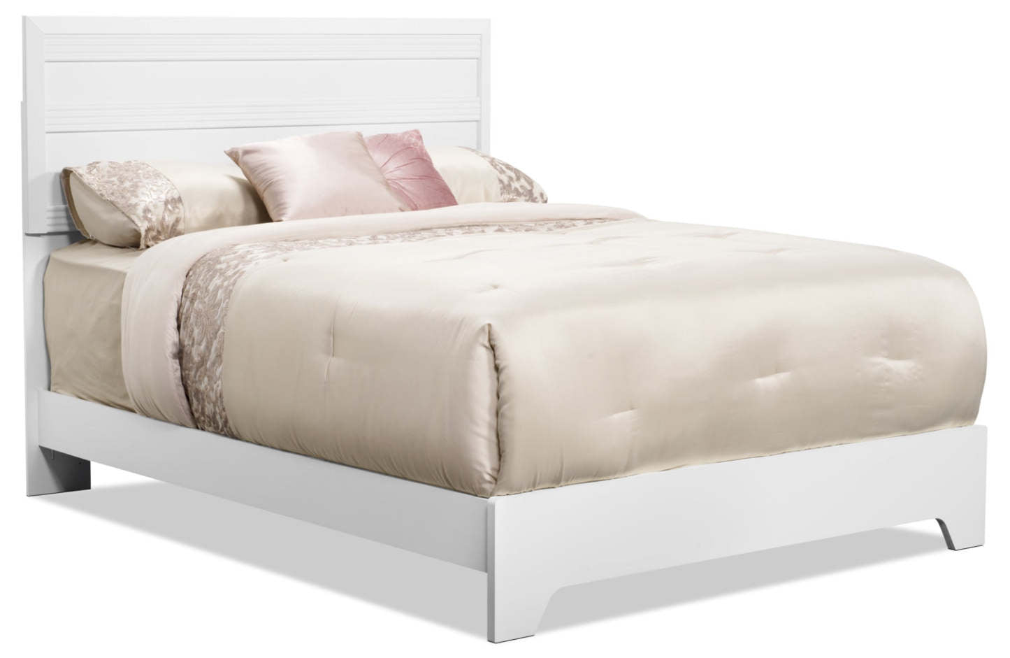 Tête de lit à panneau Olivia, fabriquée au Canada, blanc - taille double/grand lit | Tête de lit à panneau Olivia fabriquée au Canada, blanche - format lit double et grand lit