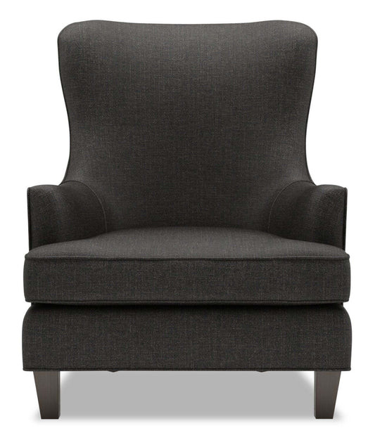 Fabriqué au Canada Sofa Lab Fauteuil d'appoint à oreilles personnalisable 32 po en tissu d'apparence lin - gris Luna Kohl | Fauteuil d'appoint à oreilles Sofa Lab de 32 po fabriqué au Canada en tissu d'apparence lin - gris Luna Kohl | AILE2691
