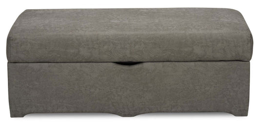Made in Canada Morty 48 Leather-Look Fabric Storage Ottoman - Grey | Pouf de rangement Morty de 48 po fabriqué au Canada en tissu d’apparence cuir - gris