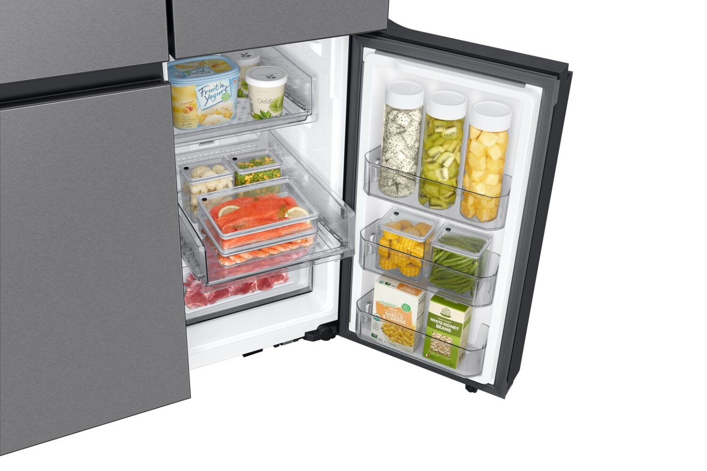 Réfrigérateur BESPOKE Samsung de 29 pi³ et de 36 po à 4 portes FlexMC avec zone de boissons Beverage…