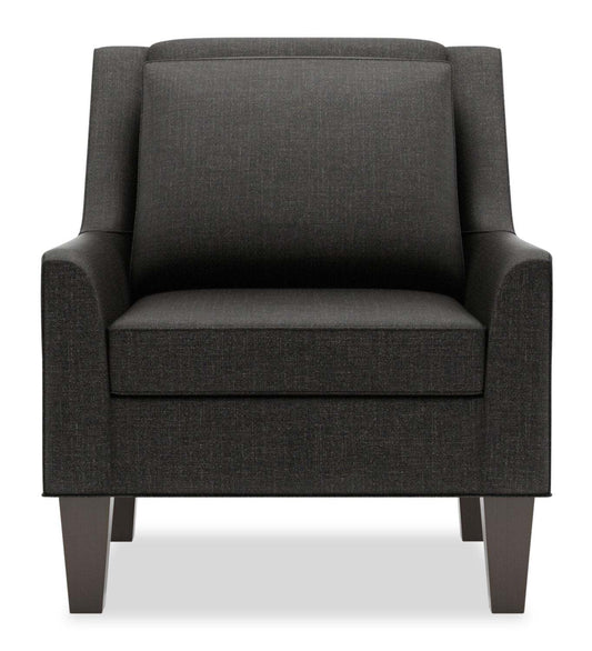 Fauteuil d'appoint club Sofa Lab personnalisable 29 po en tissu d'apparence lin avec pattes en bois - gris Luna Kohl | CLUB2691