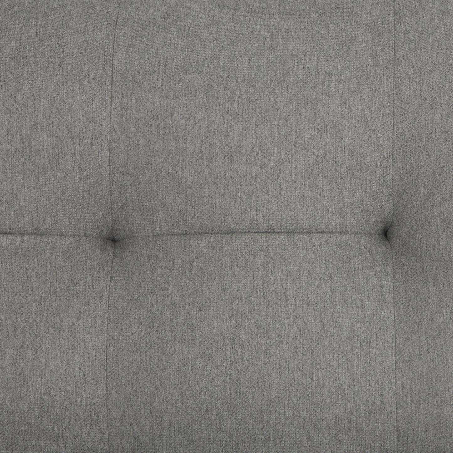 Futon Klik Klak en tissu Campus 76 avec capitonnage et pattes en bois - Gris | Futon Campus de 76 po en tissu avec mécanisme Klik Klak, capitonnage et pattes en bois - gris