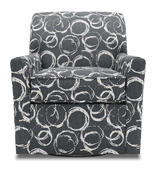 Fauteuil d’appoint pivotant personnalisable Sofa Lab de 31 po fabriqué au Canada en tissu - Heather multicolore | SWIV1163