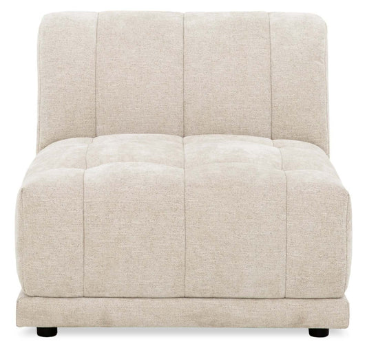 Kort & Co. Oaklyn Modular 32 Chaise sans accoudoirs en tissu avec coussin de siège capitonné – Beige | Fauteuil modulaire sans accoudoirs Oaklyn Kort & Co. de 32 po en tissu avec coussin de siège capitonné - beige