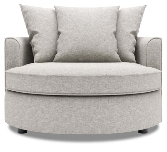 Fauteuil d'appoint enveloppant Sofa Lab de 48 po fabriqué au Canada en tissu de chenille - argenté Luxury Silver | CUDD2793