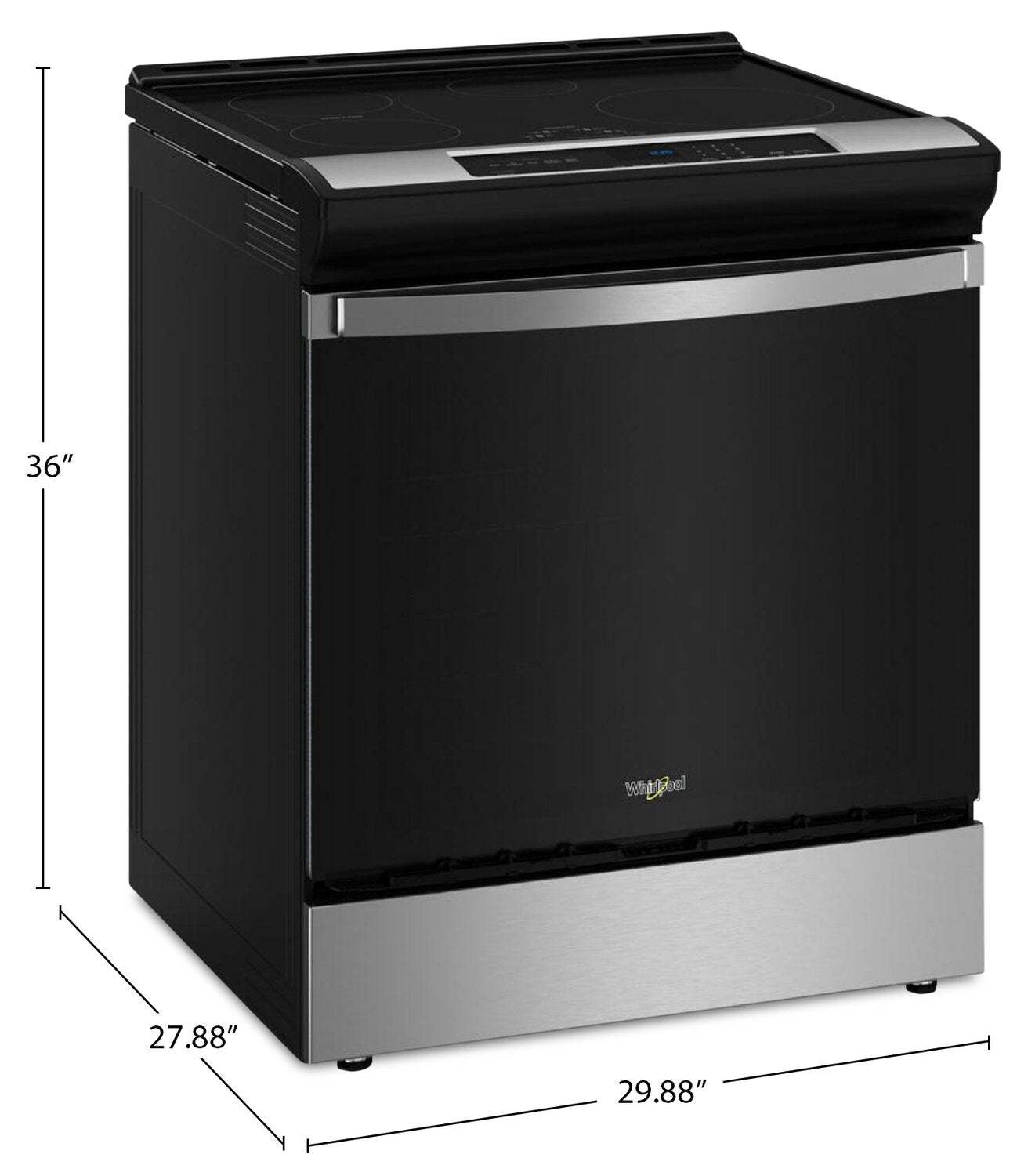 Whirlpool 6,4 pi3 Cuisinière à induction avec friture à air sans préchauffage - acier inoxydable - WSIS5030RZ | Cuisinière à induction Whirlpool de 6,4 pi3 avec friture à air sans préchauffage - acier inoxydable - WSIS5030RZ | SMSI503Z