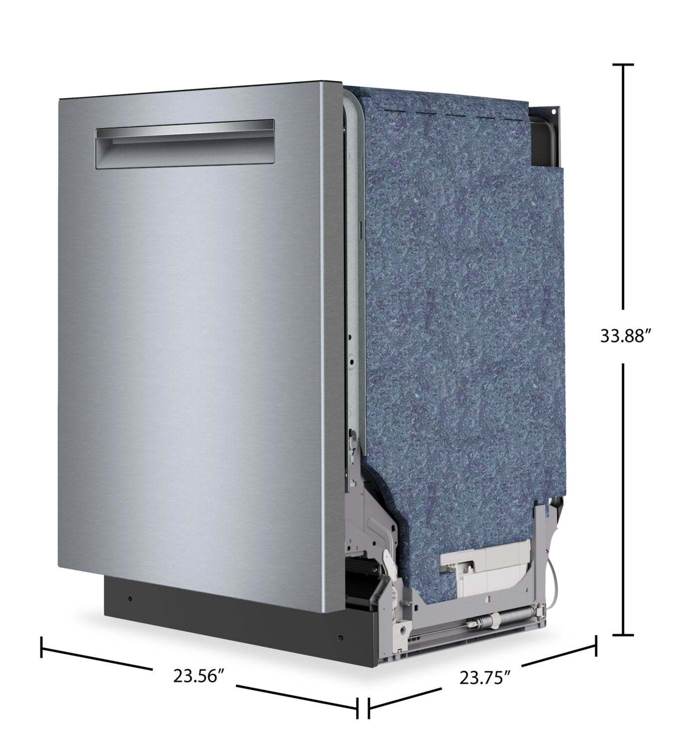 Lave-vaisselle encastré Bosch de série 500 de 24 po de 44 dBA - acier brossé résistant aux traces de doigts - SHP65DM5N