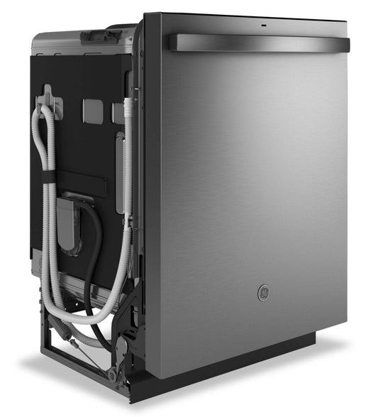 Lave-vaisselle encastré GE de 24 po et de 45 dBA avec commandes sur le dessus et technologie de séchage Boost - Acier inoxydable - GDT670SYVFS