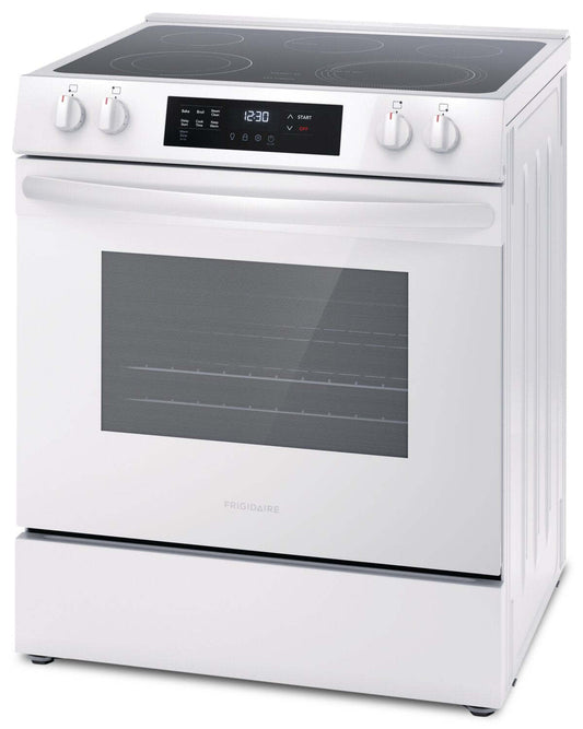 Cuisinière électrique Frigidaire de 5,3 pi³ avec élément EvenTemp™ et surface de cuisson à 5 éléments - Blanc - FCFE… | Frigidaire 5,3 Cu. Fort. Cuisinière électrique avec élément EvenTemp™ et table de cuisson à cinq éléments - Blanc - FCFE…