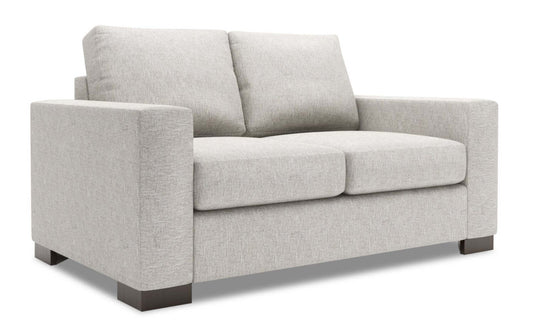 Fabriqué au Canada Canapé Personnalisable Lab Track 62 Canapé en Chenille avec Accoudoirs Droits - Argenté de Luxe | Causeuse Track de Sofa Lab de 62 po fabriquée au Canada en tissu d'apparence lin avec accoudoirs rectilignes - Argenté de Luxe | TR202793