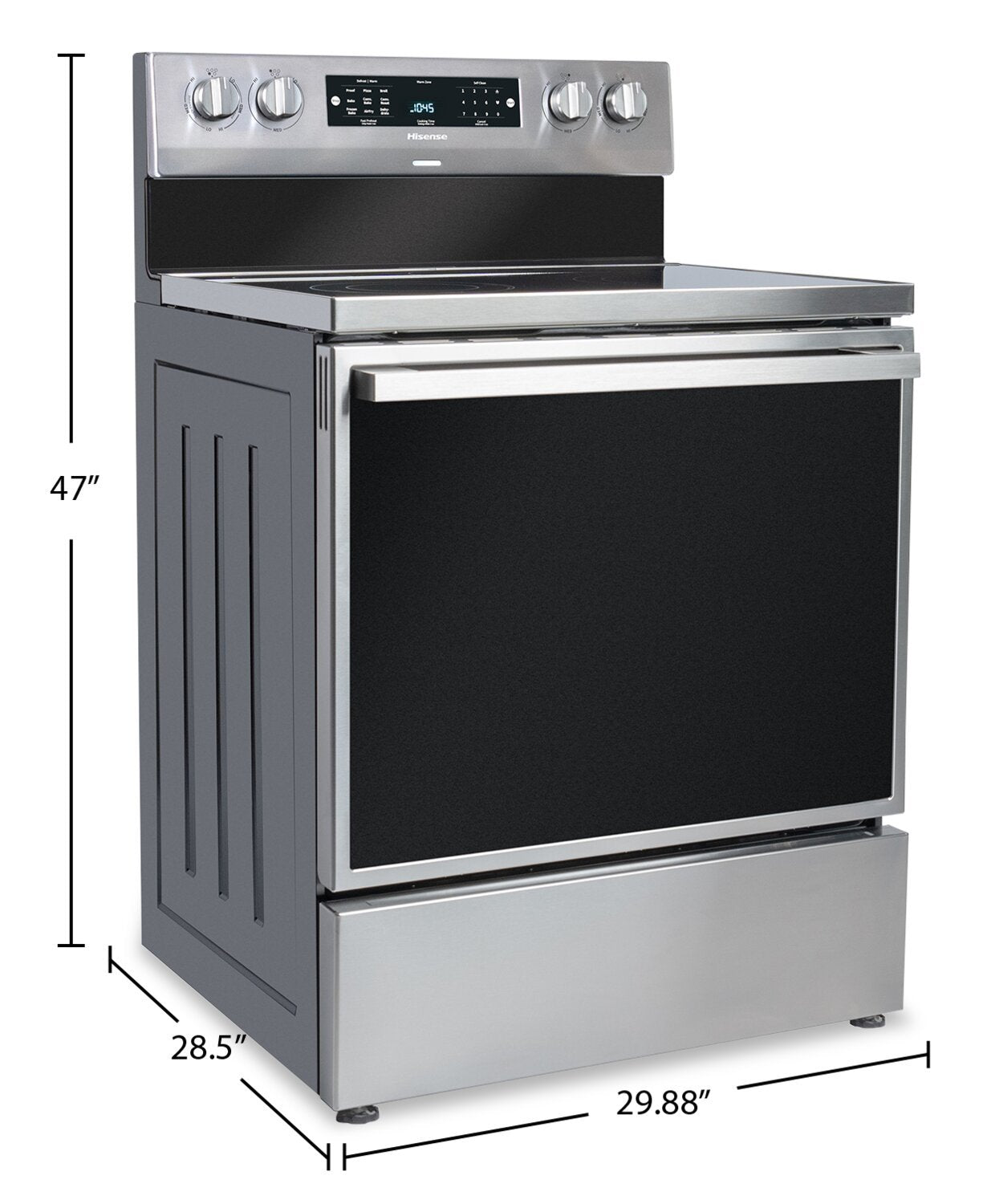 Cuisinière électrique Hisense de 5,8 pi³ avec friture à air et convection européenne - acier inoxydable - HBE3501C… | Hisense 5,8 Cu. Fort. Cuisinière électrique avec friture à air et convection européenne - Acier inoxydable - HBE3501C…
