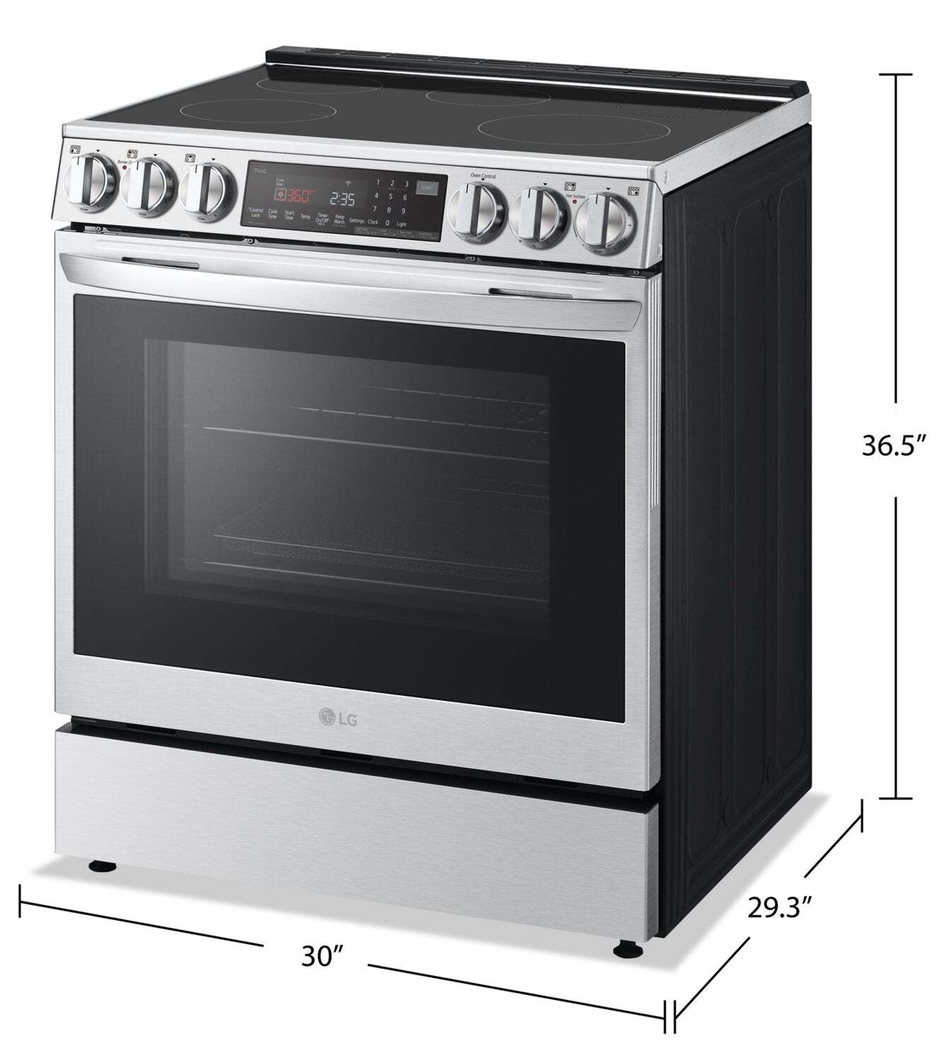 Cuisinière intelligente à induction LG de 6,3 pi³ avec hublot InstaViewMD et friture à air - acier inoxydable résistant aux traces - LSIL6…