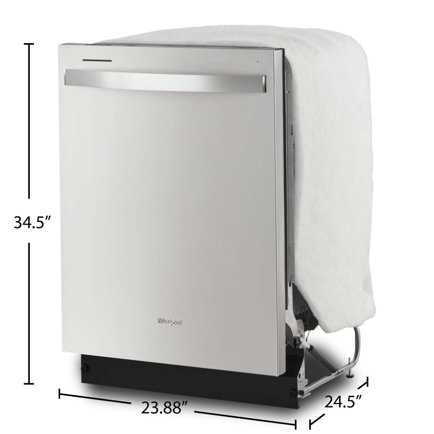 Lave-vaisselle Whirlpool 24 55 dBA encastrable à commande supérieure - Acier inoxydable résistant aux empreintes digitales - WDT54… | Lave-vaisselle encastré Whirlpool de 24 po et de 55 dBA avec commandes sur le dessus - acier inoxyda…