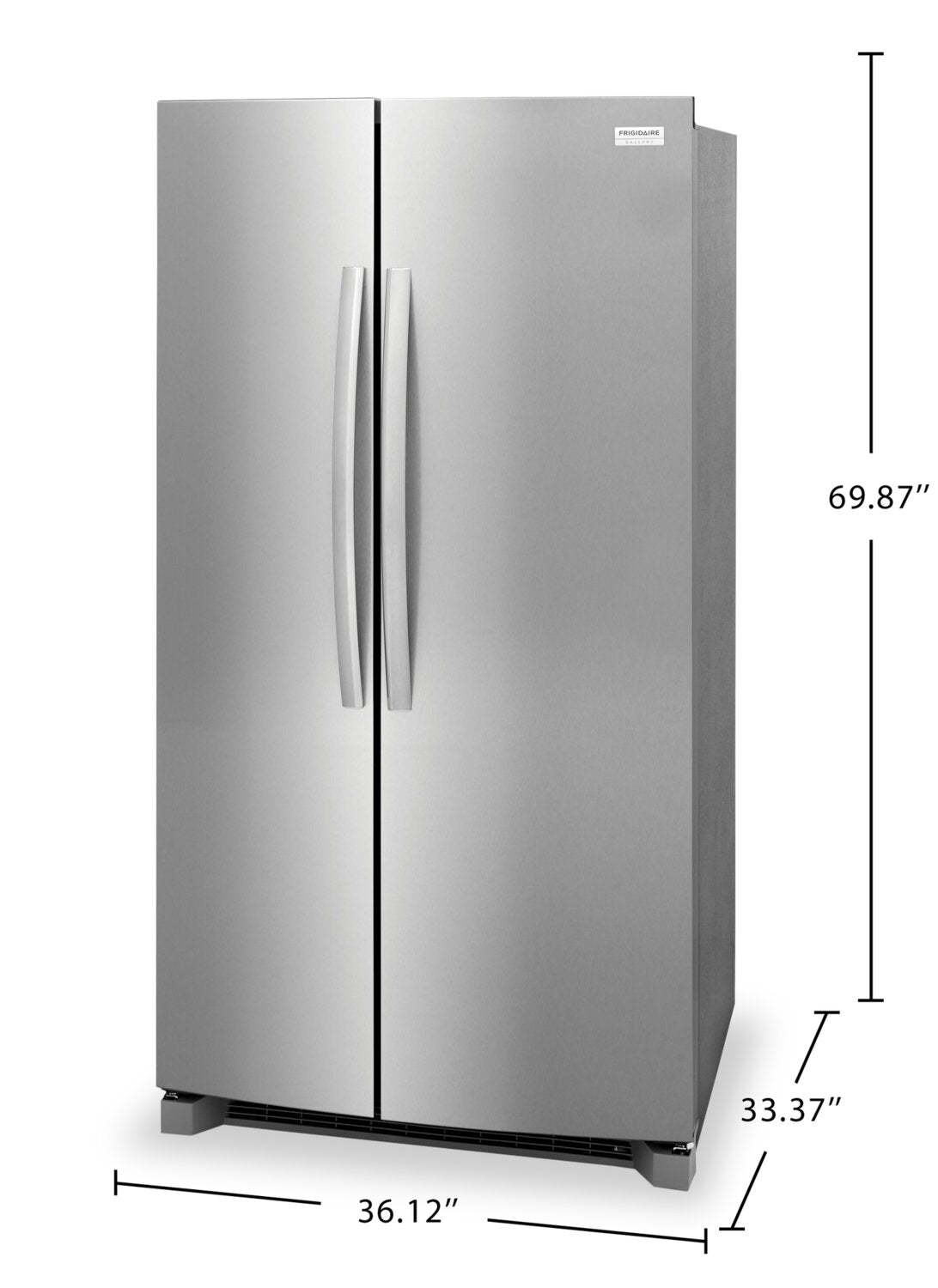 Réfrigérateur Frigidaire Gallery de 26 pi3 et de 36 po à compartiments juxtaposés - acier inoxydable - GRSN2620AF | GRSN26AF