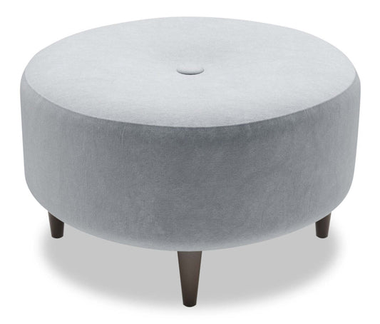 Fabriqué au Canada Sofa Lab personnalisable Pouf en tissu velours The Curve 31 - Gris | Pouf The Curve de Sofa Lab de 31 po fabriqué au Canada en tissu de velours - gris | CURV2888