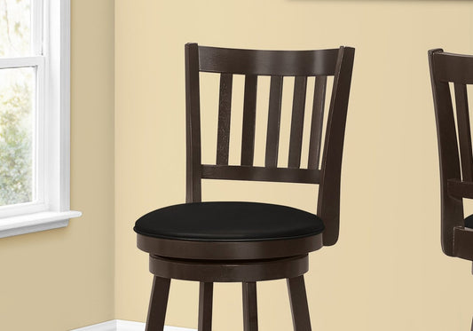 Tabouret de bar Rory avec siège pivotant, tissu en cuir végétalien - Marron | Tabouret de bar Rory en tissu de cuir végétalien avec siège pivotant - brun