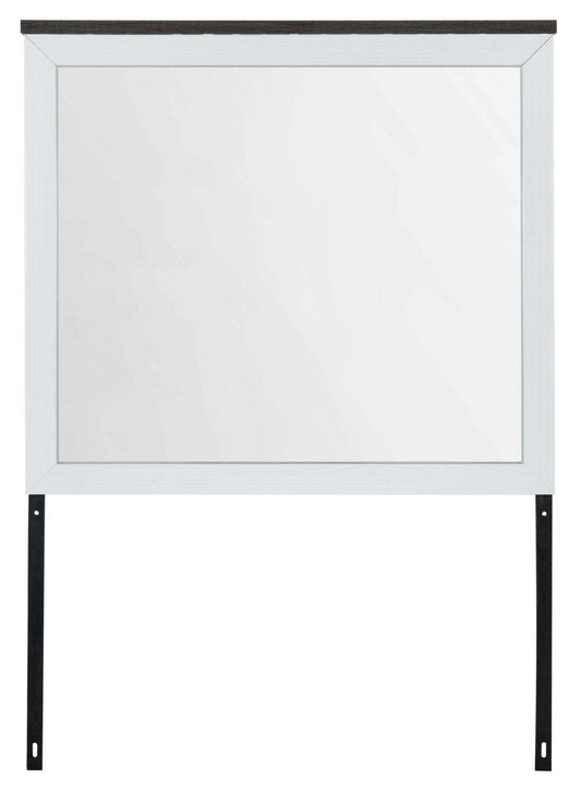 Miroir de commode de chambre Zoey – Bicolore blanc et marron | Miroir de commode de chambre à coucher Zoey - deux teintes, blanc et brun