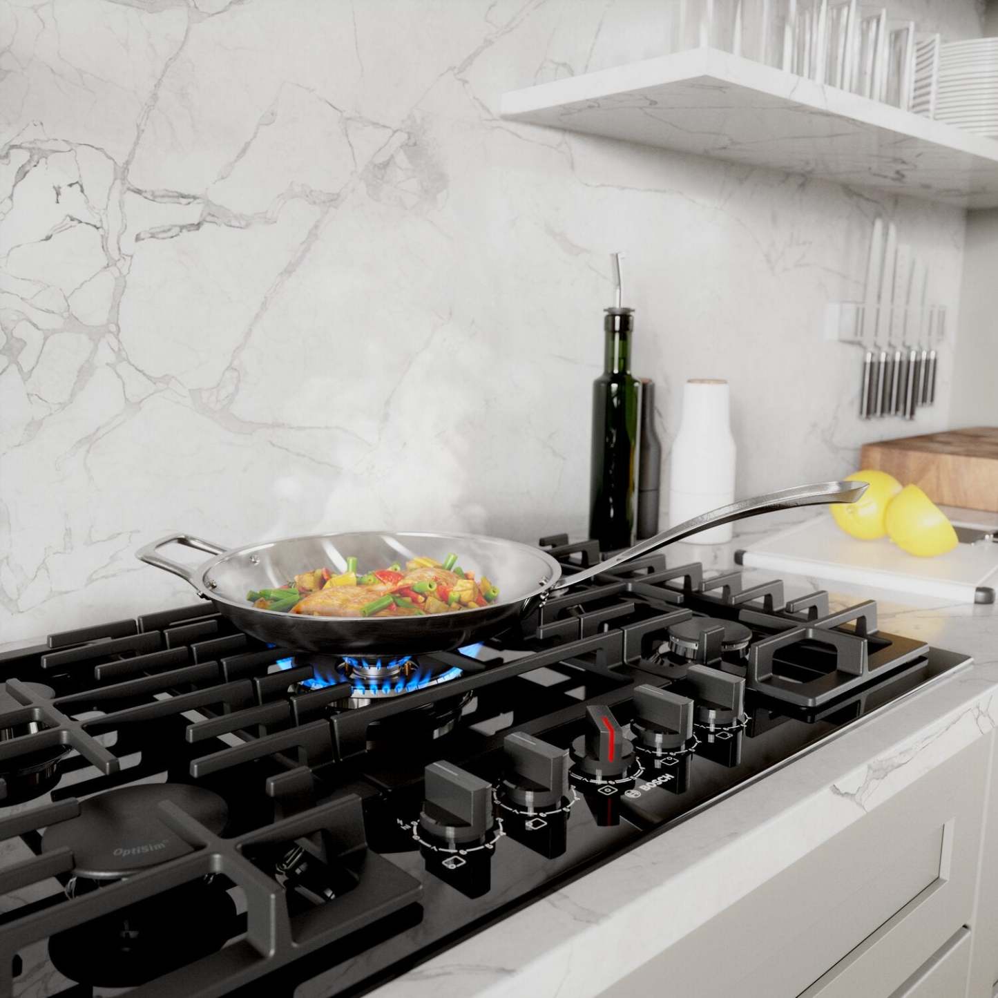 Bosch Cuisinière à Gaz Série 30 800 avec Brûleur Puissant à Flamme Double - NGM8049UC | Surface de cuisson à gaz Bosch de série 800 de 30 po avec brûleur puissant à flamme double - NGM8049UC | NGM804UC