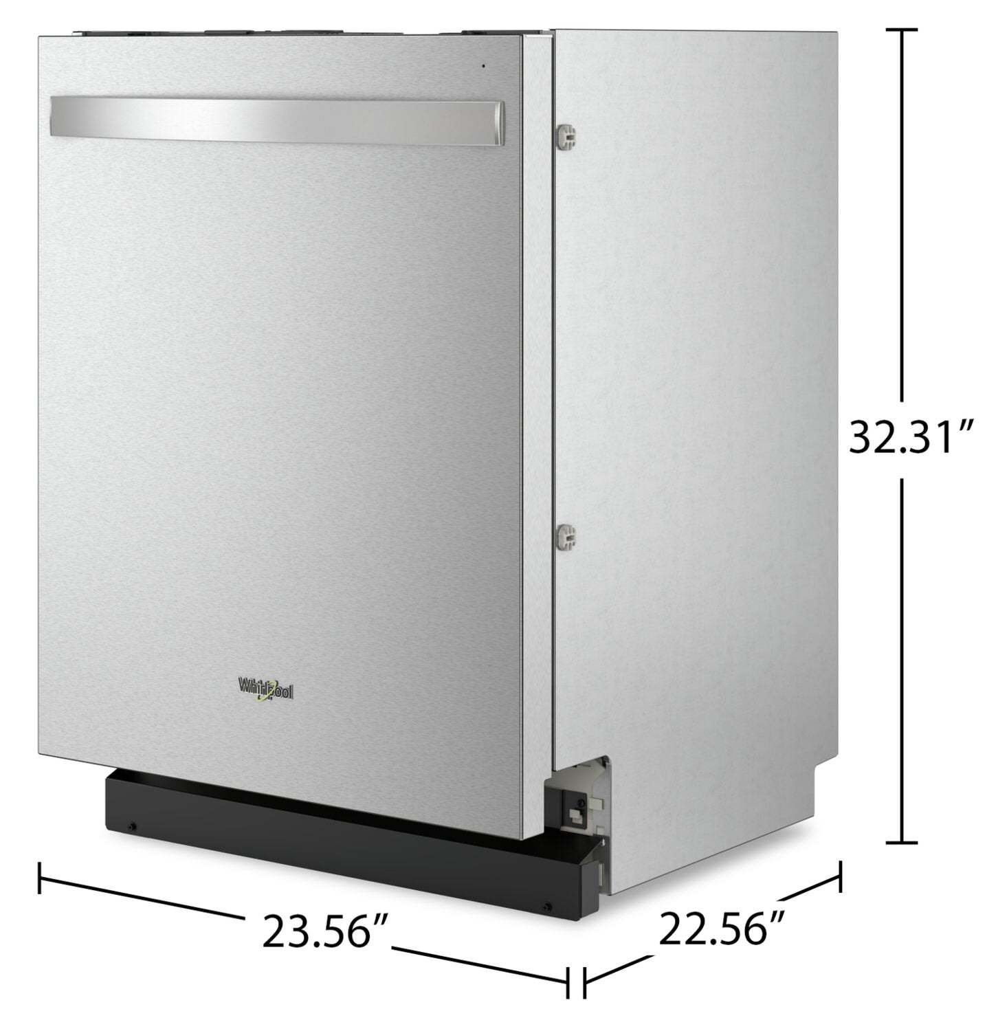 Lave-vaisselle encastré Whirlpool de 24 po et de 44 dBA avec commandes sur le dessus - acier inoxydable résistant aux empreintes digitales - WDT55…