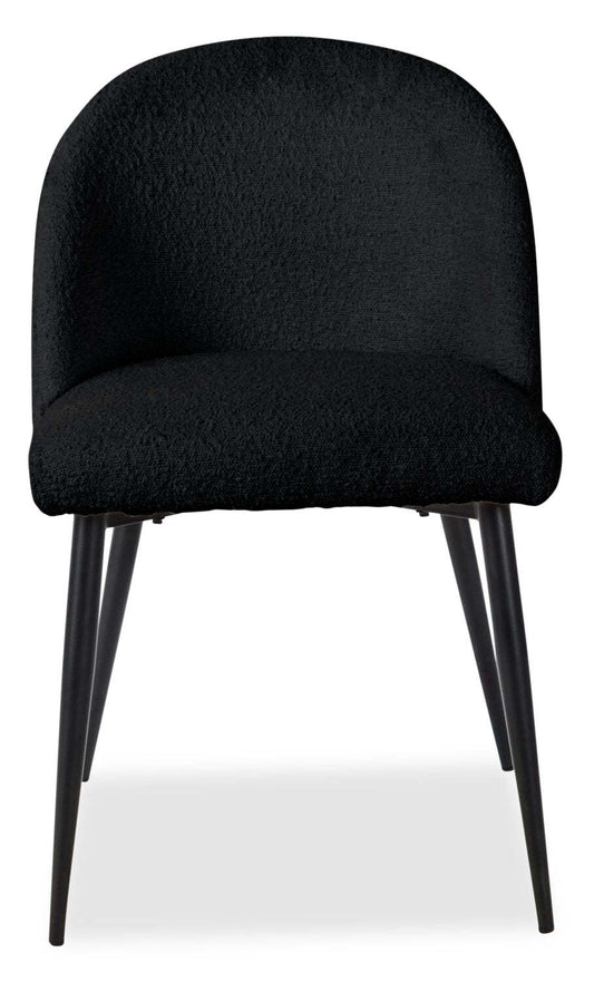 Chaise de salle à manger Bali avec tissu bouclé, métal - Noir | Chaise de salle à manger Bali en tissu bouclé et en métal - noire