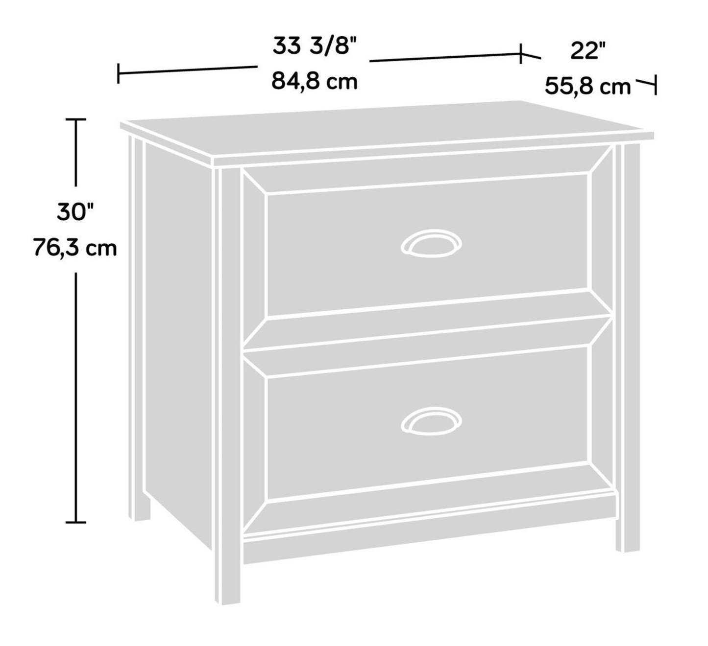 Cayla 33.39 2-Drawer Classeur - Soft White|Classeur Cayla de 33,39 po à 2 tiroirs - blanc doux