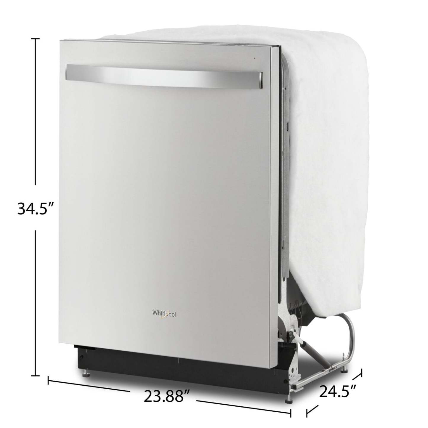 Lave-vaisselle Whirlpool 24 51 dBA encastrable à commande supérieure avec troisième panier - Acier inoxydable résistant aux empreintes digitales… | Lave-vaisselle encastré Whirlpool de 24 po et de 51 dBA avec commandes sur le dessus et 3e panier - …
