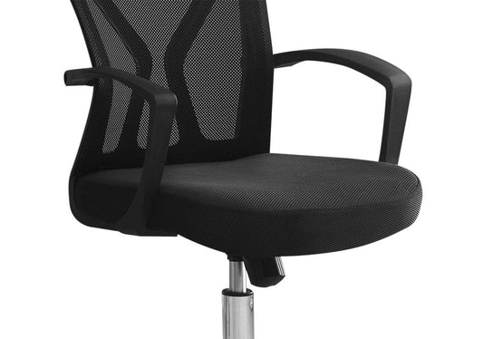 Dominic 23.5 Office Chair with Mesh Back - Black/Chrome|Chaise de bureau Dominic de 23,5 po avec dossier en maille - noire et chromée