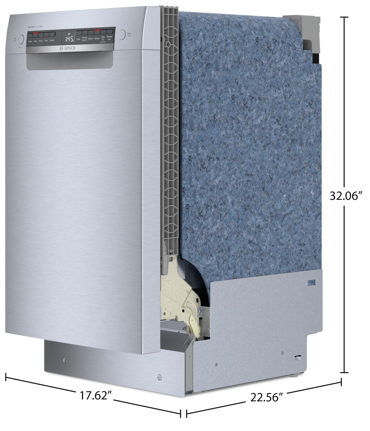 Bosch Lave-vaisselle intelligent à commande frontale série 18 300 avec PrecisionWash® et troisième panier - SPE53C55UC | Lave-vaisselle intelligent Bosch série 300 de 18 po avec commandes à l'avant, PrecisionWash et 3e panier - SPE53C55UC | SPE535UC
