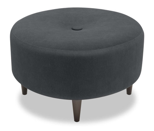 Pouf The Curve 31 en tissu aspect lin - Pax Pepper Grey | Fabriqué au Canada | CURV2949