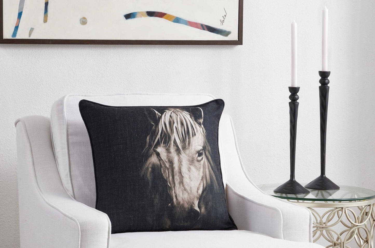Coussin décoratif cheval mystique - brun | Mystical Horse Accent Pillow - Brown | FL1357DP
