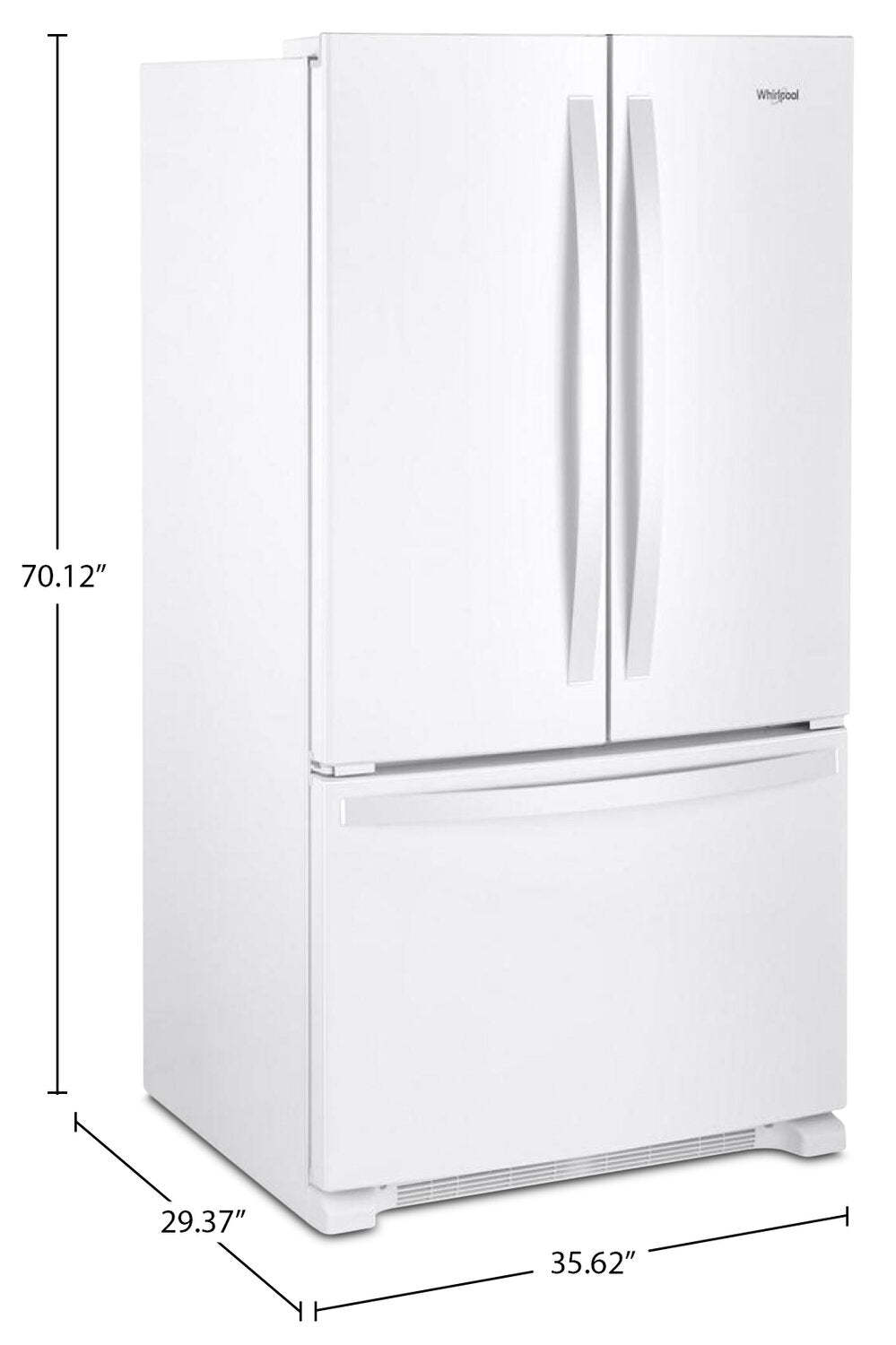 Whirlpool 36 20 pi3 Réfrigérateur de profondeur comptoir à portes françaises - blanc - WRFC2036RW | Réfrigérateur Whirlpool de 20 pi3 et de 36 po de profondeur comptoir à portes françaises - blanc - WRFC2036RW | WRFC20RW
